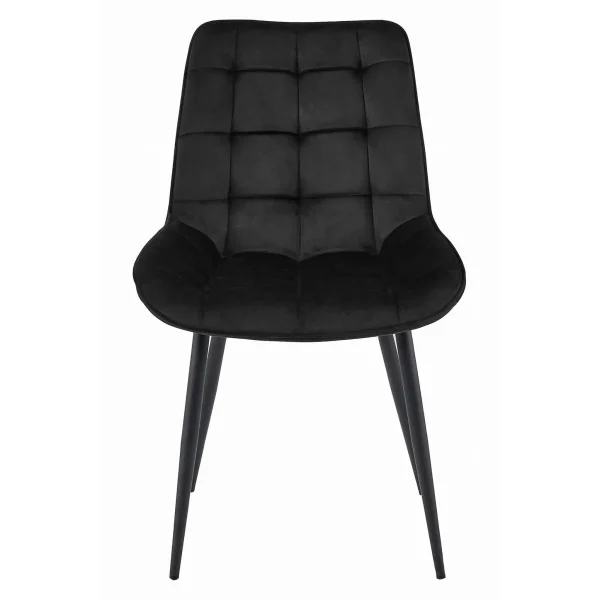 Scaun bucatarie/living, Artool, Bera, catifea, metal, negru, 54x60x88 cm