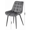 Scaun bucatarie/living, Artool, Bera, catifea, metal, negru, 54x60x88 cm