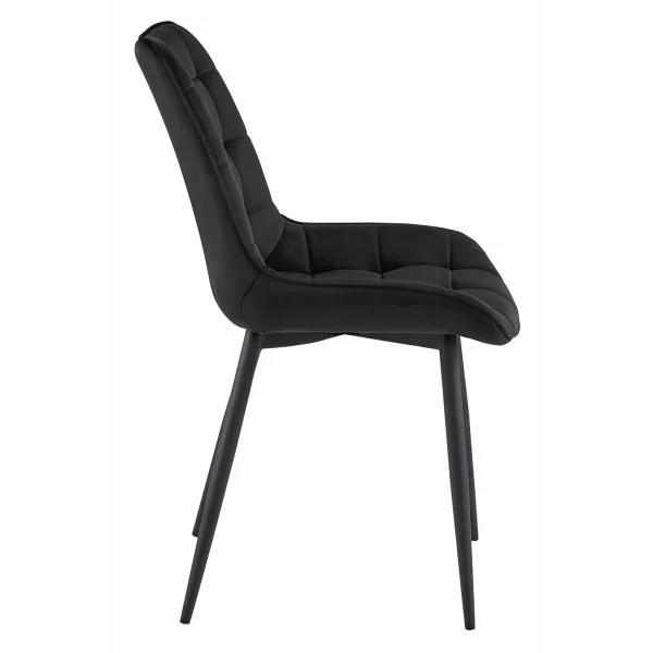 Scaun bucatarie/living, Artool, Bera, catifea, metal, negru, 54x60x88 cm