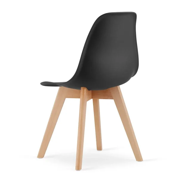 Scaun bucatarie/living, Artool, Kito, PP negru, picioare lemn natur, 46x54.5x80 cm