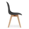 Scaun bucatarie/living, Artool, Kito, PP negru, picioare lemn natur, 46x54.5x80 cm