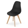 Scaun bucatarie/living, Artool, Kito, PP negru, picioare lemn natur, 46x54.5x80 cm