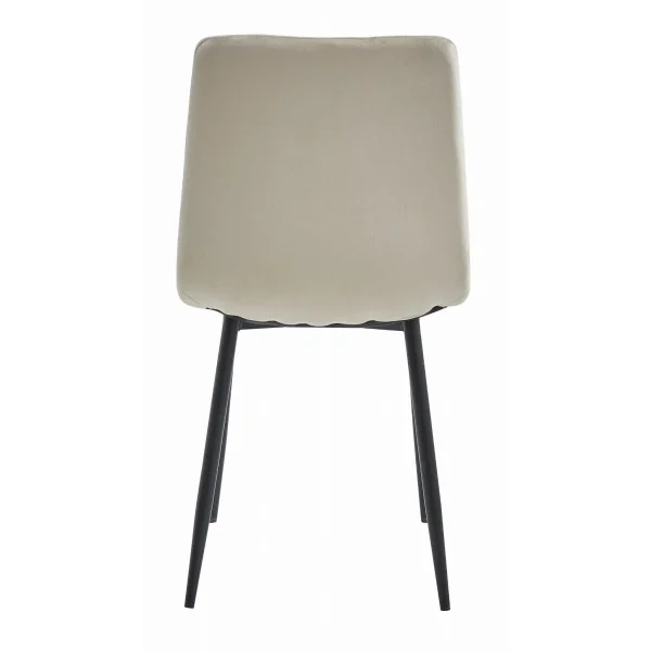 Scaun bucatarie/living, Artool, Lava, catifea bej, picioare metal negru, 43x51x90 cm