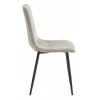 Scaun bucatarie/living, Artool, Libra, catifea bej, picioare metal negru, 44x40x88.5 cm
