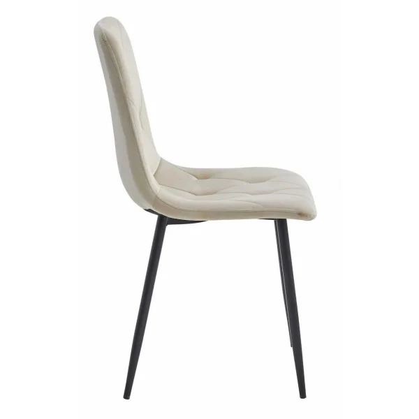 Scaun bucatarie/living, Artool, Libra, catifea bej, picioare metal negru, 44x40x88.5 cm