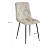 Scaun bucatarie/living, Artool, Libra, catifea bej, picioare metal negru, 44x40x88.5 cm