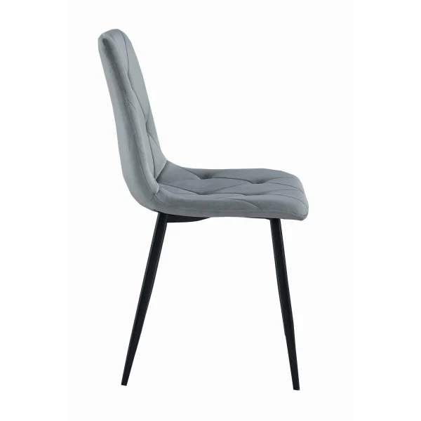 Scaun bucatarie/living, Artool, Libra, catifea gri, picioare metal negru, 44x40x88.5 cm