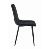 Scaun bucatarie/living, Artool, Libra, catifea neagra, picioare metal negru, 44x40x88.5 cm