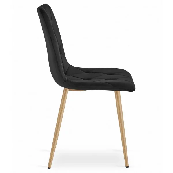 Scaun bucatarie/living, Artool, Libra, catifea, metal, negru, 45x54x86.5 cm