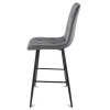 Scaun de bucatarie/bar, Artool, Libra, catifea gri inchis, picioare metal negru, 52x56x112 cm