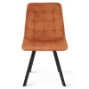 Set 4 scaune bucatarie/living, Artool, Cieza, catifea aramie, picioare metal negru, 49x60x87 cm