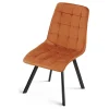 Set 4 scaune bucatarie/living, Artool, Cieza, catifea aramie, picioare metal negru, 49x60x87 cm