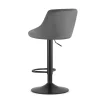 Scaun de bucatarie/bar, Artool, Kast, rotativ, catifea gri, picior metal negru, 45.5x49x85-105 cm