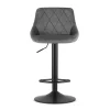 Scaun de bucatarie/bar, Artool, Kast, rotativ, catifea gri, picior metal negru, 45.5x49x85-105 cm