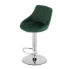 Scaun de bucatarie/bar, Artool, Kast, rotativ, catifea verde, picior metal argintiu, 45.5x49x85-105 cm