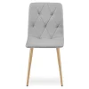 Scaun bucatarie/living, Artool, Libra, textil gri deschis, picioare metal natur, 44.5x54.5x87 cm