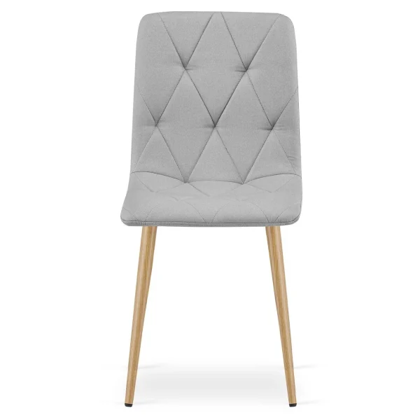 Scaun bucatarie/living, Artool, Libra, textil gri deschis, picioare metal natur, 44.5x54.5x87 cm