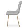 Scaun bucatarie/living, Artool, Libra, textil gri deschis, picioare metal natur, 44.5x54.5x87 cm