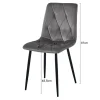 Scaun bucatarie/living, Artool, Libra, textil gri deschis, picioare metal natur, 44.5x54.5x87 cm