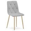 Scaun bucatarie/living, Artool, Libra, textil gri deschis, picioare metal natur, 44.5x54.5x87 cm