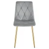 Scaun bucatarie/living, Artool, Libra, catifea gri deschis, picioare metal auriu, 45x54x86.5 cm