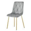 Scaun bucatarie/living, Artool, Libra, catifea gri deschis, picioare metal auriu, 45x54x86.5 cm