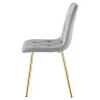 Scaun bucatarie/living, Artool, Libra, catifea gri deschis, picioare metal auriu, 45x54x86.5 cm