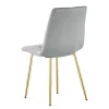Scaun bucatarie/living, Artool, Libra, catifea gri deschis, picioare metal auriu, 45x54x86.5 cm