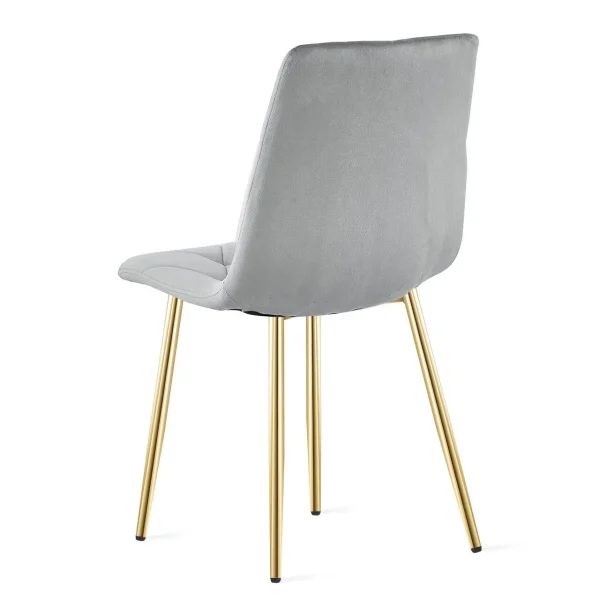 Scaun bucatarie/living, Artool, Libra, catifea gri deschis, picioare metal auriu, 45x54x86.5 cm