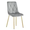 Scaun bucatarie/living, Artool, Libra, catifea gri deschis, picioare metal auriu, 45x54x86.5 cm