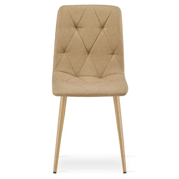 Scaun bucatarie/living, Artool, Libra, textil maro, picioare metal natur, 44.5x54.5x87 cm