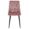 Scaun bucatarie/living, Artool, Libra, catifea roz inchis, picioare metal negru, 44x54.5x88.5 cm
