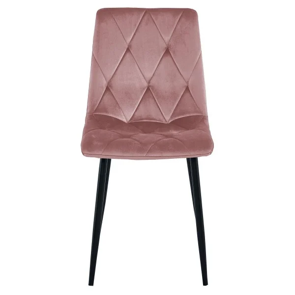 Scaun bucatarie/living, Artool, Libra, catifea roz inchis, picioare metal negru, 44x54.5x88.5 cm
