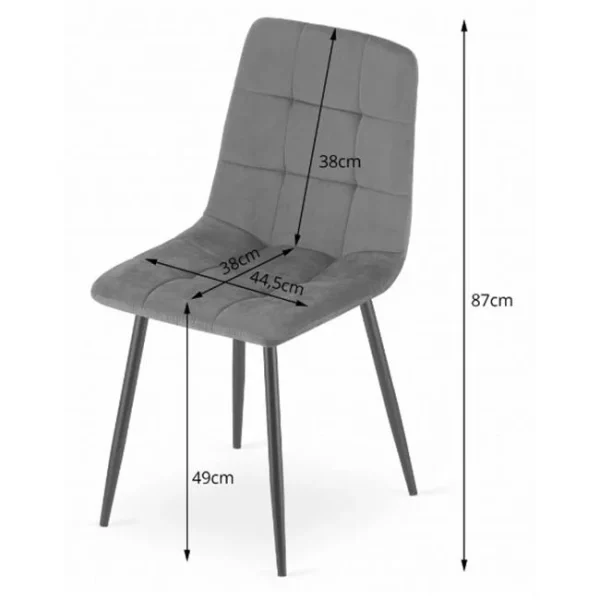 Scaun bucatarie/dining, Artool, Kara, catifea roz, picioare metal natur, 44.5x50.5x87 cm