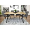 Scaun bucatarie/living, Artool, Kara, catifea gri, picioare metal negru, 44.5x50.5x87 cm