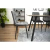 Scaun bucatarie/living, Artool, Kara, catifea gri, picioare metal negru, 44.5x50.5x87 cm