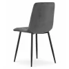 Scaun bucatarie/living, Artool, Kara, catifea gri, picioare metal negru, 44.5x50.5x87 cm
