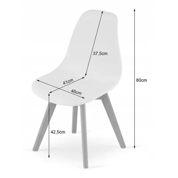 Scaun bucatarie/living, Artool, Kito, PP gri, picioare lemn natur, 46x54.5x80 cm