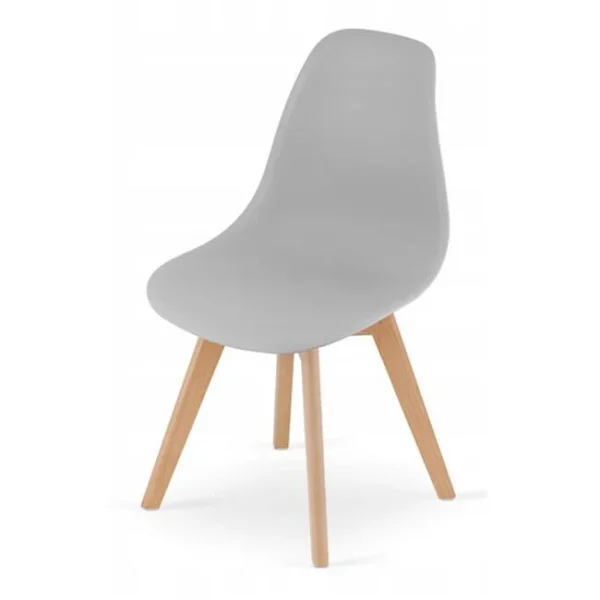 Scaun bucatarie/living, Artool, Kito, PP gri, picioare lemn natur, 46x54.5x80 cm
