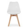 Scaun bucatarie/living, Artool, Mark, PP alb, picioare lemn natur, 49x43x82 cm