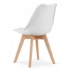 Scaun bucatarie/living, Artool, Mark, PP alb, picioare lemn natur, 49x43x82 cm
