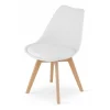 Scaun bucatarie/living, Artool, Mark, PP alb, picioare lemn natur, 49x43x82 cm