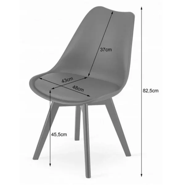 Scaun bucatarie/living, Artool, Mark, PP alb, picioare negre, 49x55.5x82.5 cm