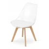 Scaun bucatarie/living, Artool, Mark, PP transparent, picioare lemn natur, 49x42x82.5 cm