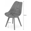 Scaun bucatarie/living, Artool, Mark, PP transparent, picioare lemn natur, 49x42x82.5 cm