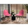 Scaun stil scandinav, Jumi, Eva, PP, lemn, roz, 46x52x81 cm