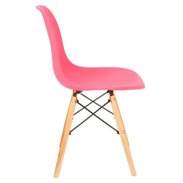 Scaun stil scandinav, Jumi, Eva, PP, lemn, roz, 46x52x81 cm