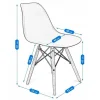 Scaun stil scandinav, Jumi, Eva, PP, lemn, roz, 46x52x81 cm