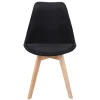Scaun bucatarie/living, stofa, lemn, negru, 49x55x82 cm, Alta