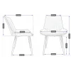 Scaun bucatarie/living, catifea, metal, negru, 54x61x83 cm, Viva